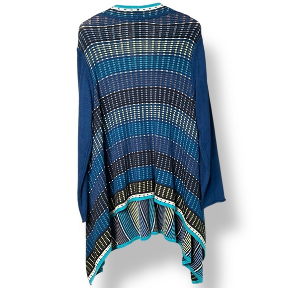 NIC + ZOE Cotton Blend Knit Sharkbite Hem Tunic / Mini Dress V-Neck Sweater Sz L - Picture 4 of 9